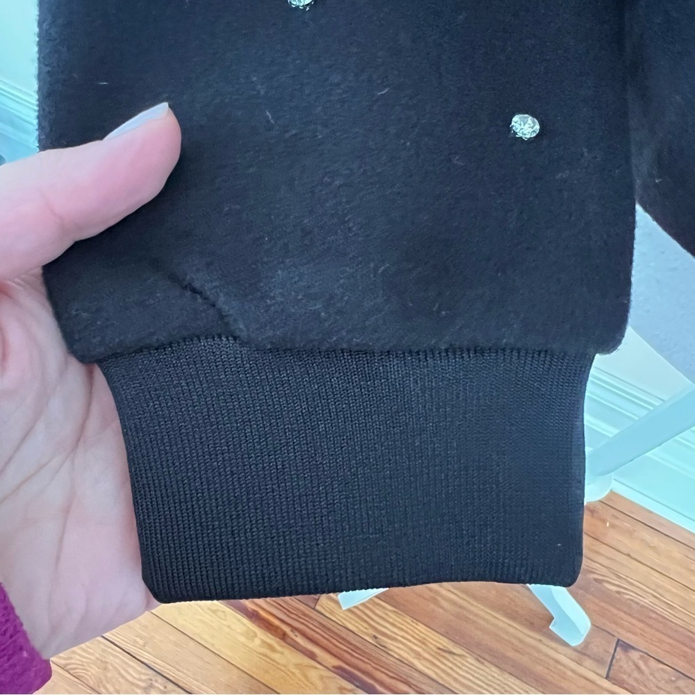 Miss Posh Black Bomber Jacket with Sparkling Crystal Embellishments - NWT - XS - Picture 9 of 10